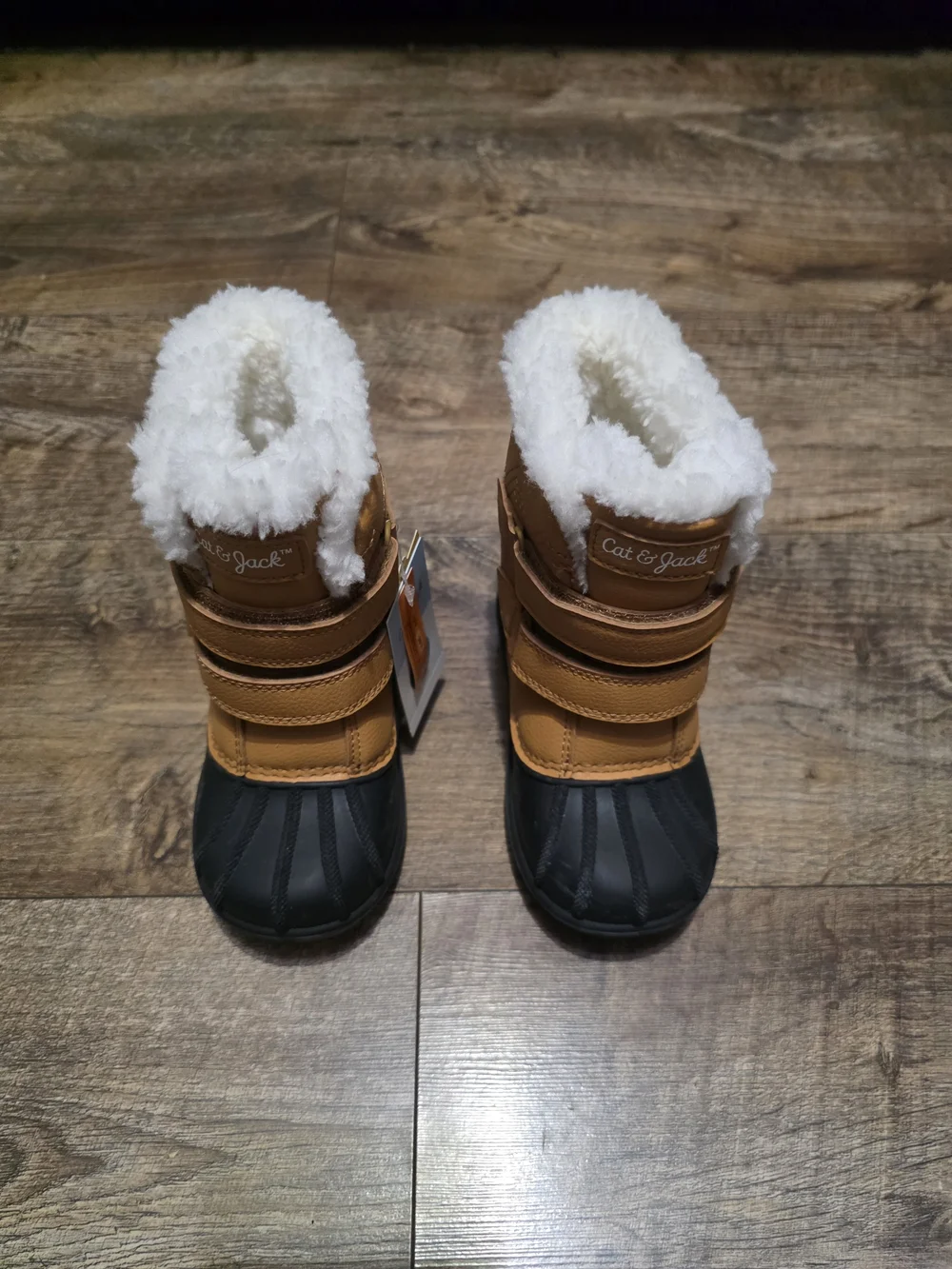 Cat & Jack Tan & Black Winter Boots Toddler 8